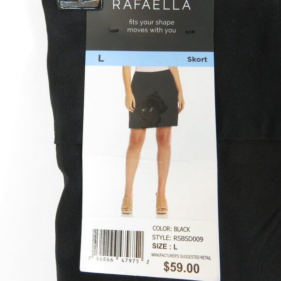 Rafaella Womens Black Large Skort Stretch Fabric Sleek Design NWT $59 - Picture 1 of 5